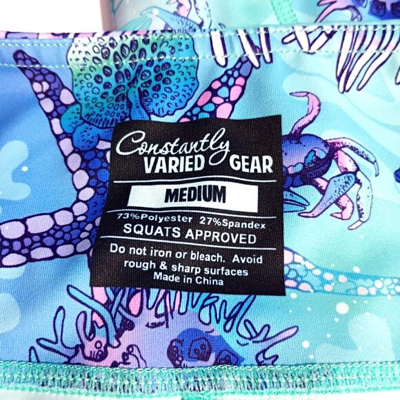 Constantly Varied Gear CVG Cropped Leggings Coral Reef Print Seahorse Starfish M - Picture 6 of 8